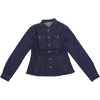 image:imageAllegra K Denim Jacket Womens Classic Stand Collar Long Sleeve Jean JacketsDeep Blue