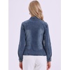 image:imageAllegra K Denim Jacket Womens Classic Stand Collar Long Sleeve Jean JacketsGray Blues