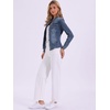 image:imageAllegra K Denim Jacket Womens Classic Stand Collar Long Sleeve Jean JacketsGray Blues
