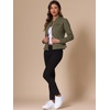 image:imageAllegra K Denim Jacket Womens Classic Stand Collar Long Sleeve Jean JacketsGreen