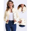image:imageAllegra K Denim Jacket Womens Classic Stand Collar Long Sleeve Jean JacketsLight Apricot