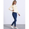 image:imageAllegra K Denim Jacket Womens Classic Stand Collar Long Sleeve Jean JacketsLight Apricot