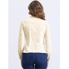 image:imageAllegra K Denim Jacket Womens Classic Stand Collar Long Sleeve Jean JacketsLight Apricot