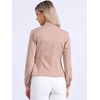 image:imageAllegra K Denim Jacket Womens Classic Stand Collar Long Sleeve Jean JacketsPink