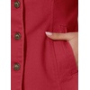 image:imageAllegra K Denim Jacket Womens Classic Stand Collar Long Sleeve Jean JacketsRed