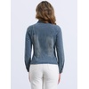 image:imageAllegra K Denim Jacket Womens Classic Stand Collar Long Sleeve Jean JacketsVintage Blue