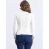 image:imageAllegra K Denim Jacket Womens Classic Stand Collar Long Sleeve Jean JacketsWhite