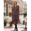 image:imageAllegra K Floral Chiffon Dress for Women Flowy Pleated Tiered Midi DressBlack