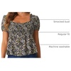 image:imageAllegra K Floral Top for Womens Sweetheart Neck Shirred Ruffle Peplum TopsBlack