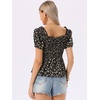 image:imageAllegra K Floral Top for Womens Sweetheart Neck Shirred Ruffle Peplum TopsBlack