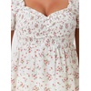 image:imageAllegra K Floral Top for Womens Sweetheart Neck Shirred Ruffle Peplum TopsWhite