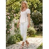 image:imageAllegra K Floral Top for Womens Sweetheart Neck Shirred Ruffle Peplum TopsWhite