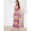 image:imageAllegra K Maxi Dress for Women Striped Sleeveless Crew Neck BodyconMulticolor