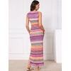 image:imageAllegra K Maxi Dress for Women Striped Sleeveless Crew Neck BodyconMulticolor