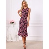 image:imageAllegra K Mesh Floral Dress for Womens Sleeveless Crew Neck Cocktail Party Fishtail Midi DressesBlack Pink