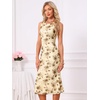 image:imageAllegra K Mesh Floral Dress for Womens Sleeveless Crew Neck Cocktail Party Fishtail Midi DressesLight Brown