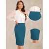 image:imageAllegra K Office Pencil Skirts for Women Dressy High Waist SkirtBlue Green