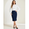 image:imageAllegra K Office Pencil Skirts for Women Dressy High Waist SkirtDark Blue