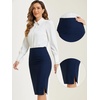 image:imageAllegra K Office Pencil Skirts for Women Dressy High Waist SkirtDark Blue