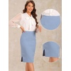 image:imageAllegra K Office Pencil Skirts for Women Dressy High Waist SkirtGrey Blue