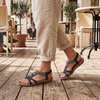 image:imageAllegra K Women Bohemian Rhinestone Knot Flat Ankle Elastic SandalsBlue