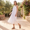 image:imageAllegra K Women Bohemian Rhinestone Knot Flat Ankle Elastic SandalsBrown