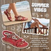 image:imageAllegra K Women Bohemian Rhinestone Knot Flat Ankle Elastic SandalsBurgundy