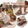 image:imageAllegra K Women Bohemian Rhinestone Knot Flat Ankle Elastic SandalsCoffee