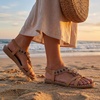image:imageAllegra K Women Bohemian Rhinestone Knot Flat Ankle Elastic SandalsGinger