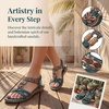 image:imageAllegra K Women Bohemian Rhinestone Knot Flat Ankle Elastic SandalsGreen