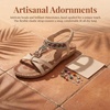 image:imageAllegra K Women Bohemian Rhinestone Knot Flat Ankle Elastic SandalsKhaki