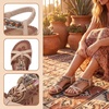 image:imageAllegra K Women Bohemian Rhinestone Knot Flat Ankle Elastic SandalsKhaki