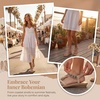 image:imageAllegra K Women Bohemian Rhinestone Knot Flat Ankle Elastic SandalsKhaki2