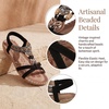image:imageAllegra K Women Bohemian Rhinestone Knot Flat Ankle Elastic SandalsLight Black