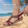 image:imageAllegra K Women Bohemian Rhinestone Knot Flat Ankle Elastic SandalsRed