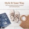 image:imageAllegra K Women Bohemian Rhinestone Knot Flat Ankle Elastic SandalsWhite