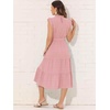 image:imageAllegra K Women Casual Midi Ruffled Sleeve Mock Neck ALine Belted DressPink