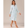 image:imageAllegra K Women Floral Print V Neck Long Sleeve Midi Boho DressBlue