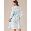 image:imageAllegra K Women Floral Print V Neck Long Sleeve Midi Boho DressBlue