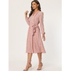 image:imageAllegra K Women Floral Print V Neck Long Sleeve Midi Boho DressPink