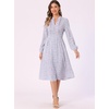 image:imageAllegra K Women Floral Print V Neck Long Sleeve Midi Boho DressPurple