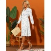 image:imageAllegra K Women Floral Print V Neck Long Sleeve Midi Boho DressWhite