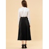 image:imageAllegra K Women Pleated Midi Skirt High Waisted Metallic Party SkirtsBlack