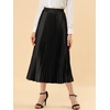 image:imageAllegra K Women Pleated Midi Skirt High Waisted Metallic Party SkirtsBlack