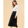 image:imageAllegra K Women Pleated Midi Skirt High Waisted Metallic Party SkirtsBlack