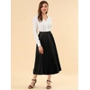 image:imageAllegra K Women Pleated Midi Skirt High Waisted Metallic Party SkirtsBlack