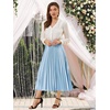 image:imageAllegra K Women Pleated Midi Skirt High Waisted Metallic Party SkirtsBlue