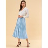 image:imageAllegra K Women Pleated Midi Skirt High Waisted Metallic Party SkirtsBlue