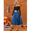 image:imageAllegra K Women Pleated Midi Skirt High Waisted Metallic Party SkirtsBlue1