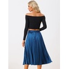 image:imageAllegra K Women Pleated Midi Skirt High Waisted Metallic Party SkirtsBlue1